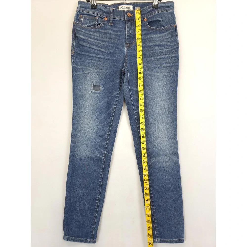 Madewell Skinny Skinny‎ Jeans Women 30 Blue Distressed Stretch Denim Mid Rise